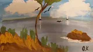 Мастер-класс по правополушарному рисованию с детьми: Морской пейзаж